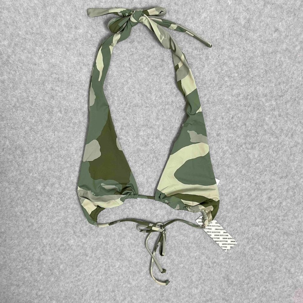 Urban Outfitters Camo Halter Style Bikini Top Swimwear NWT Womens Size L